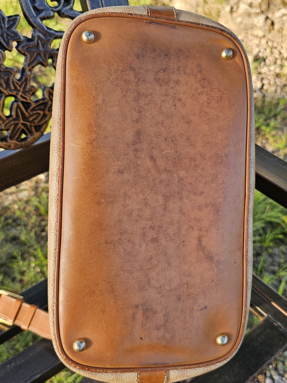 Celine Tan Monogram Shoulder Bag Vintage Bag In Beautiful Condition - Picture 6 of 15